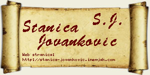 Stanica Jovanković vizit kartica